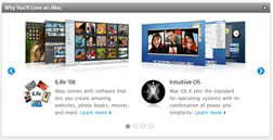 The slide show navigation interface from the new iMac section